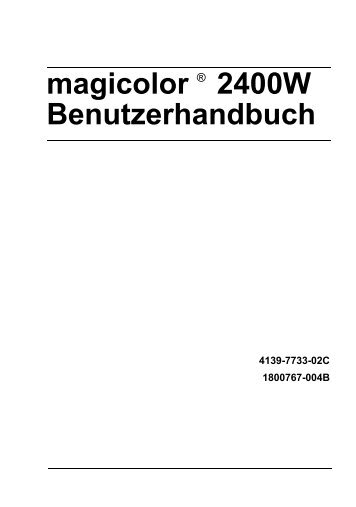 magicolor 2400W Benutzerhandbuch - Konica Minolta