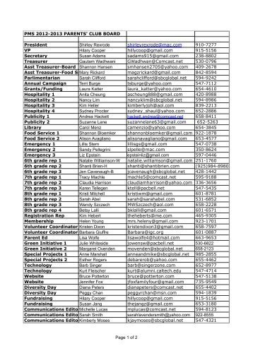 PMSPC Board 2012-13 - Piedmont Unified School District