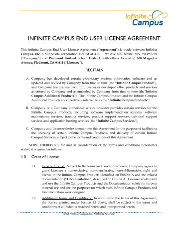 Infinite Campus End User License Agreement - Piedmont Unified ...