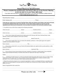 Parent questionnaire in .pdf format - Pied Piper Players
