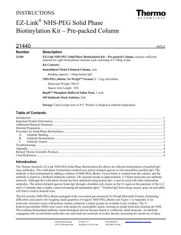 EZ-Link NHS-PEG Solid Phase Biotinylation Kit â Pre ... - Pierce