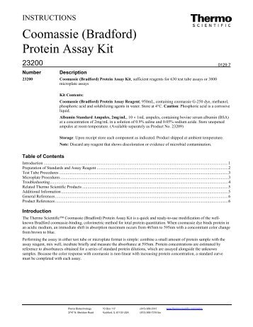Coomassie (Bradford) Protein Assay Kit - Pierce