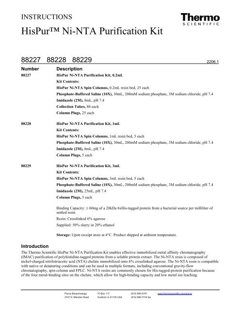 HisPurâ„¢ Ni-NTA Purification Kit - Pierce