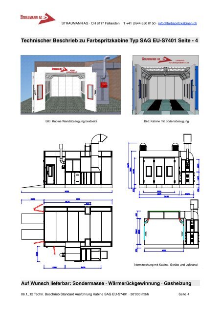 Kabine EU-S - Straumann AG Lufttechnik + Farbspritzkabinen