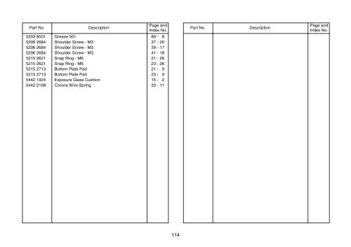 Model - U-C1a/b (B051/B052) PARTS CATALOG - Piezas y Partes