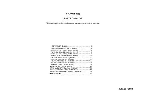 Model - U-C1a/b (B051/B052) PARTS CATALOG - Piezas y Partes