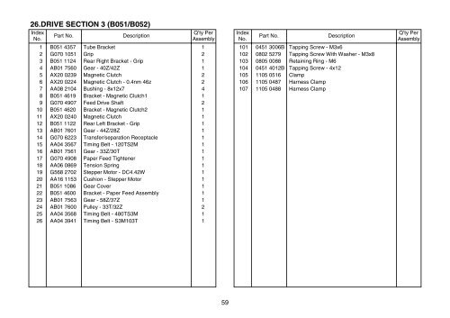 Model - U-C1a/b (B051/B052) PARTS CATALOG - Piezas y Partes