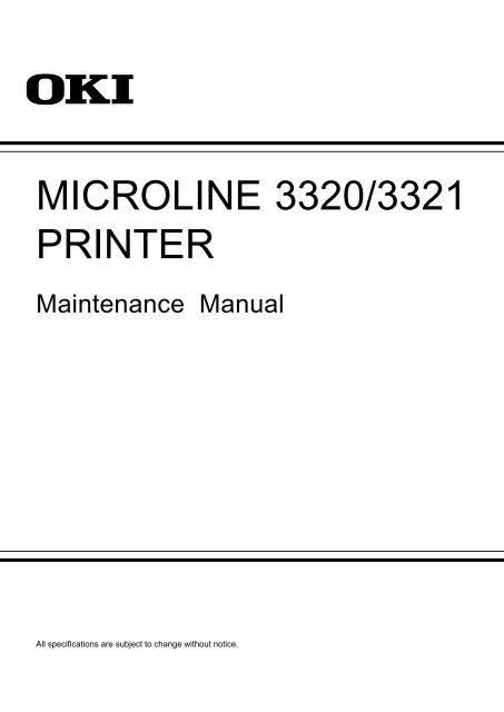 MICROLINE 3320/3321 PRINTER ¡ - Piezas y Partes