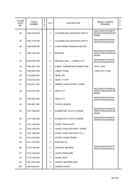 PARTS CATALOG - Piezas y Partes