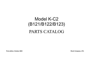 Model K-C2 (B121/B122/B123) PARTS CATALOG - Piezas y Partes