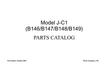 Model J-C1 (B146/B147/B148/B149) PARTS ... - Piezas y Partes