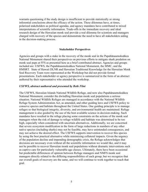 Shark Predation on Hawaiian Monk Seals - Pacific Islands Fisheries ...