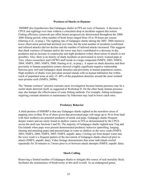 Shark Predation on Hawaiian Monk Seals - Pacific Islands Fisheries ...