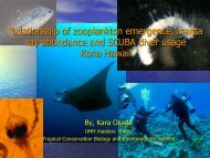 Relationship of zooplankton emergence, manta ray abundance and ...