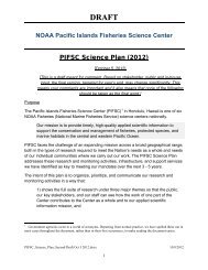 PIFSC draft Science Plan - Pacific Islands Fisheries Science Center ...