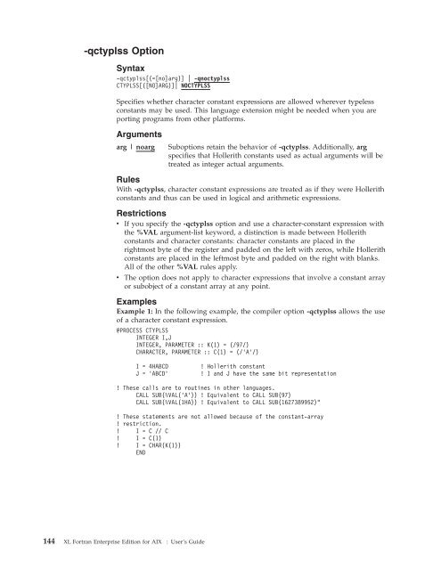 XL Fortran Enterprise Edition for AIX : User's Guide - IBM