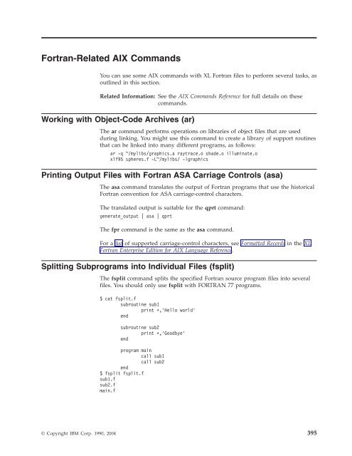 XL Fortran Enterprise Edition for AIX : User's Guide - IBM