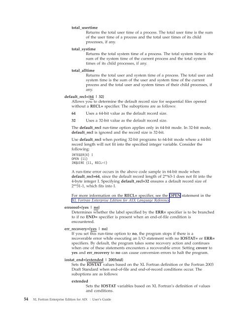 XL Fortran Enterprise Edition for AIX : User's Guide - IBM