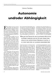 Autonomie und/oder AbhÃ¤ngigkeit - Pikler Hengstenberg