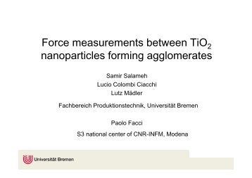 Adhesion forces between TiO2 nanoparticles