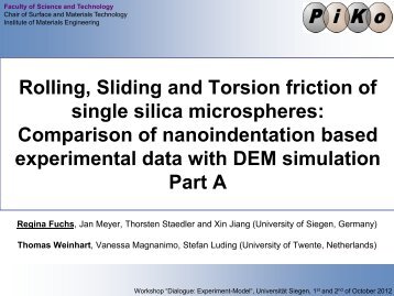 Rolling, Sliding and Torsion friction of single silica microspheres ...