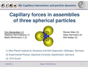 Capillary forces in assemblies of three spherical particles