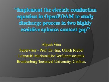 Implement the electric conduction equation in OpenFOAM to study ...