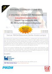 PowerPM Leadership Course (PLC) - A STRATEGIC ... - Pikom