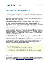 Volunteer civil liability protection in Victoria - pilch