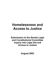 Homelessness and Access to Justice - pilch
