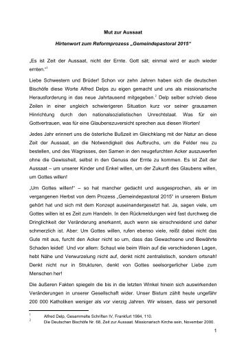 Fastenhirtenbrief 2010 - Der Pilger