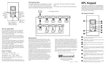 KPL Keypad - Russound