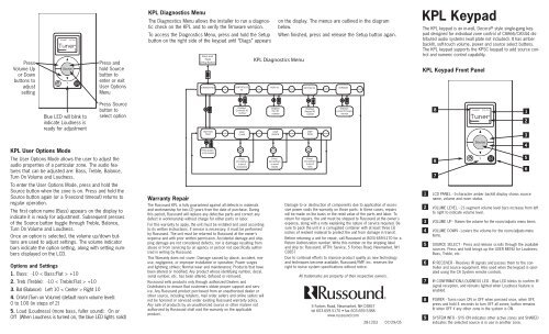 KPL Keypad - Russound