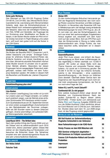 Jahresinhaltsverzeichnis 2009 (PDF) - Pilot und Flugzeug