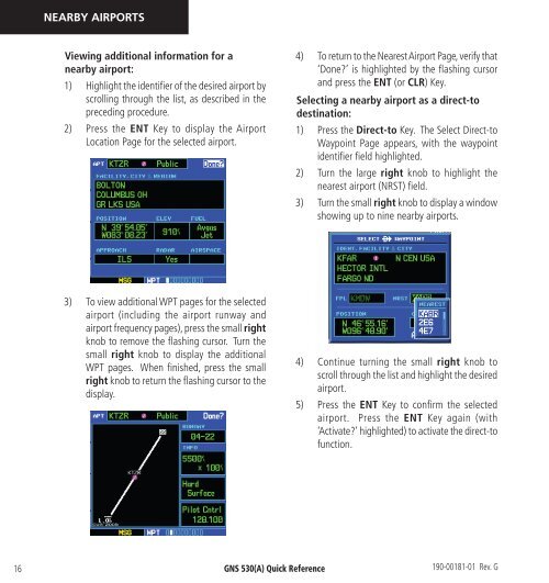 GNS530 Quick Reference - Pilot und Flugzeug