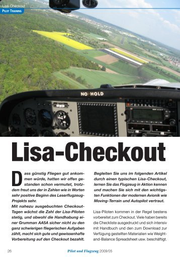 Der Lisa-Checkout - Pilot und Flugzeug