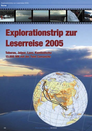 Explorationstrip zur Leserreise 2005 - Pilot und Flugzeug