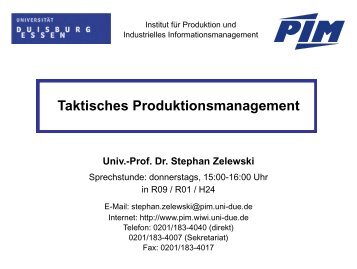 Zelewski / Akca: TPM - Teil 3a - Institut fÃ¼r Produktion und ...