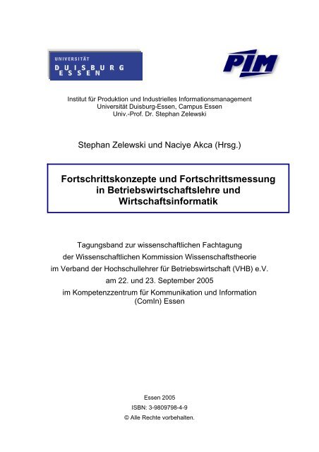 Fortschrittskonzepte und Fortschrittsmessung in ...