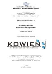Ablauforganisation des Wissensmanagements (779 KB) - Institut fÃ¼r ...