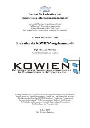 Evaluation des KOWIEN-Vorgehensmodells - Institut fÃ¼r Produktion ...