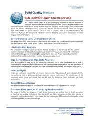 Solid Quality Mentors SQL Server Health Check Service - Pinal Dave