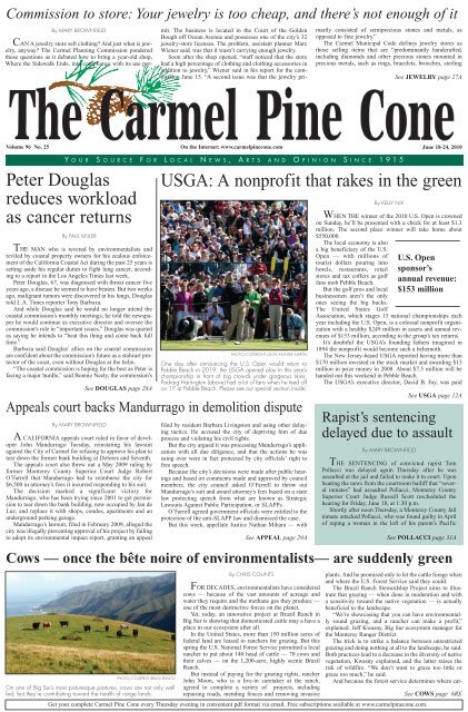 To download the June 18, 2010, Main News - The Carmel Pine Cone