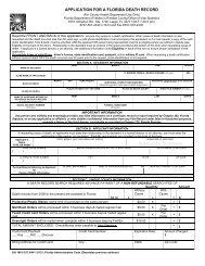 Application for a Florida Death Record - Pinellas County Health ...