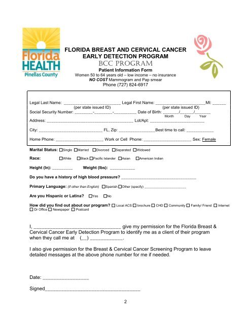 download the application yourself. - Pinellas County Health ...