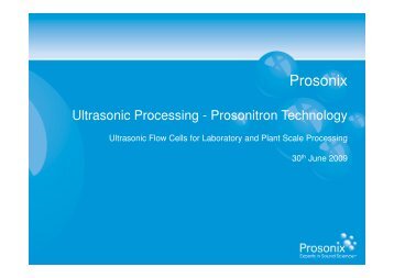 Ultrasonic Processing - Process Intensification Network