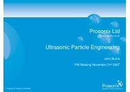 Prosonix Ltd Ultrasonic Particle Engineering - Process ...