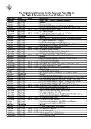 Full Calendar - The Pingle School