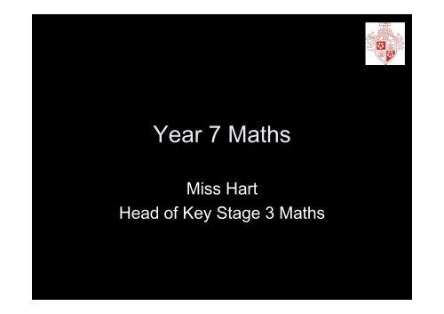 Year 7 Maths Presentation