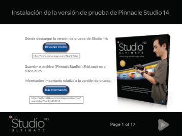 InstalaciÃ³n de la versiÃ³n de prueba de Pinnacle Studio 14